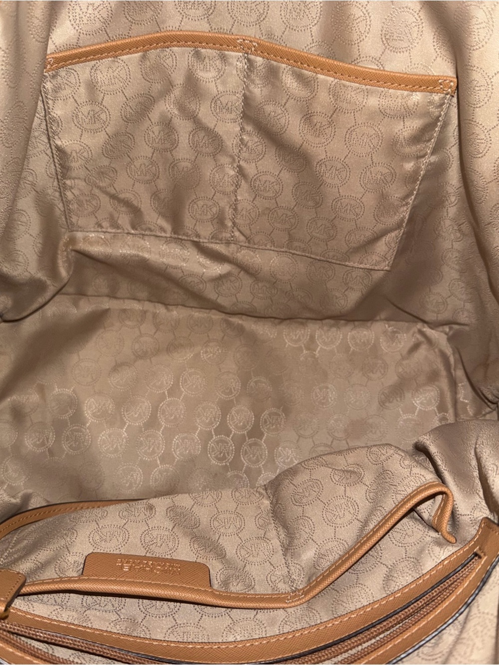 Michael Kors Camel Saffiano Leather Tote with Gold Hardware - Picture 10 of 16